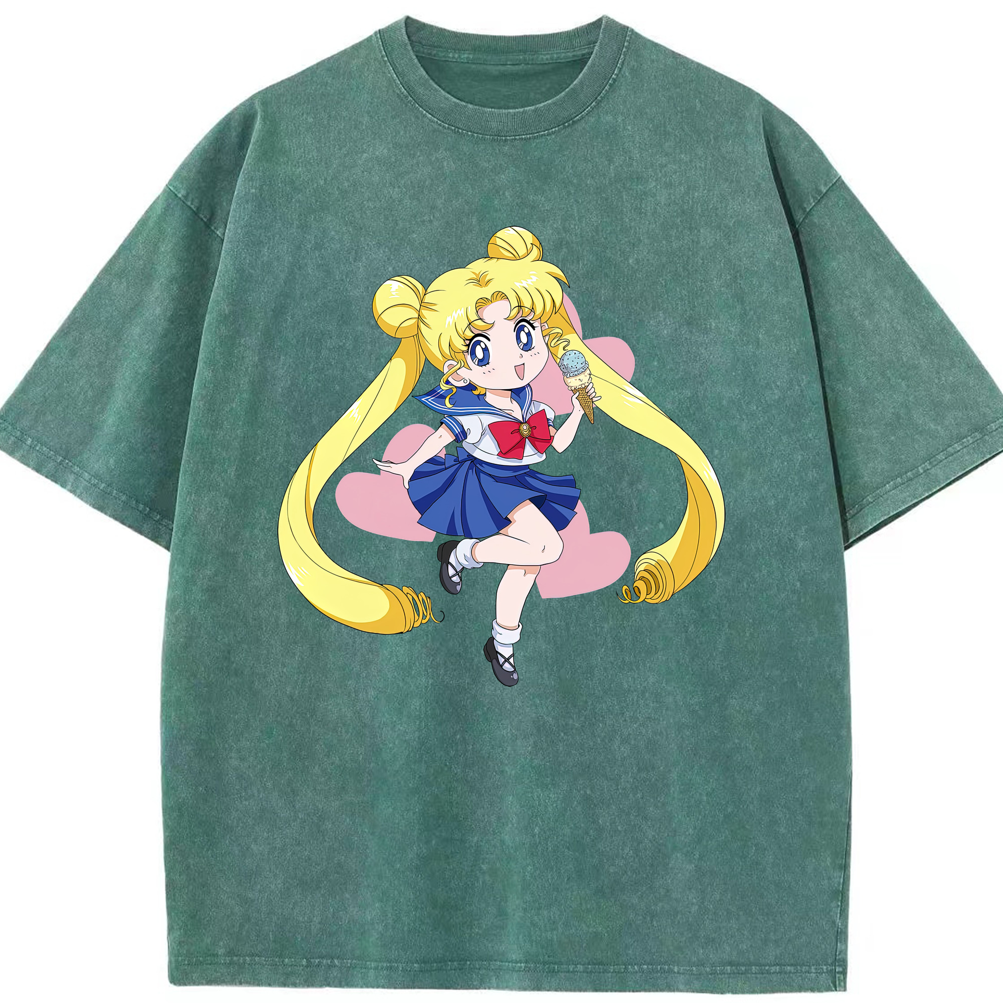 （画像用） 美少女戦士セーラームーン 愛野 美奈子 あいの みなこ Sailor Moon Aino Minako 綿100% ヴィンテージ風 半袖Tシャツ（フロントプリント）
